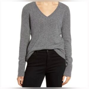 Halogen Charcoal V-Neck Sweater